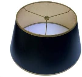 Upgradelights Black with Gold Shallow Tapered Drum Vintage Baldwin Bouillotte Lampshade (14 Inch)