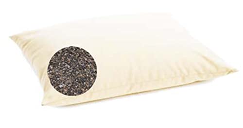 Gesunder Schlaf Buchweizenkissen Kissen mit Buchweizenschale mit Reißverschluss, Unterstützung der Halswirbelsäule, orthopädisches Naturkissen, mit Innen- und Außenkissenbezug (Natur-, 50 x 60 cm)