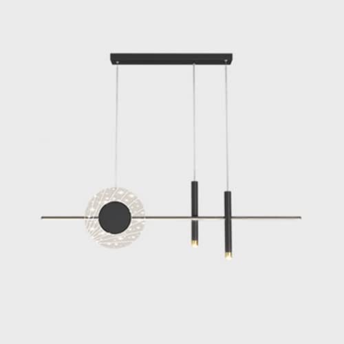 Chandelier Luminaire Suspendu Luxueux et Simple à Bande de Métal Art Moderne