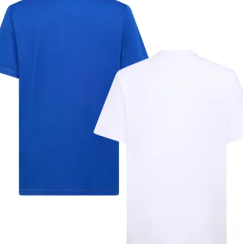 Adidas Boy's 2 Pack Performance Short Sleeve Tees (US, Alpha, Large, Regular, White and Blue)2
