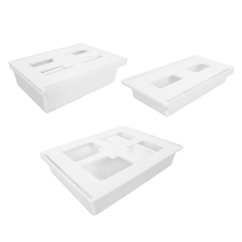 Veemoon set de 3 cajones adhesivos ocultos para escritorio, organizador extraíble sin taladro para oficina, cocina y dormitorio, tamaños pequeño, mediano y grande, ahorro de espacio miniatura 1