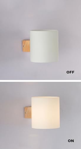 Apliques de pared de madera E27 blanco para iluminación de escaleras 5