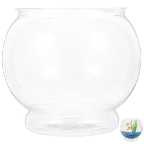 UKCOCO Aquarium de Bureau Rond en Plastique Transparent Grand Modèle B Bocal à Poissons Rouges Solide Aquarium pour Tortues et Décorations Domestiques pour Maison ou...