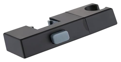 Soporte cuadrado for cabezal de ducha ABS, for tubo de 30x18mm, soporte giratorio ajustable for rociador de mano con base rectangular cromada(Black)
