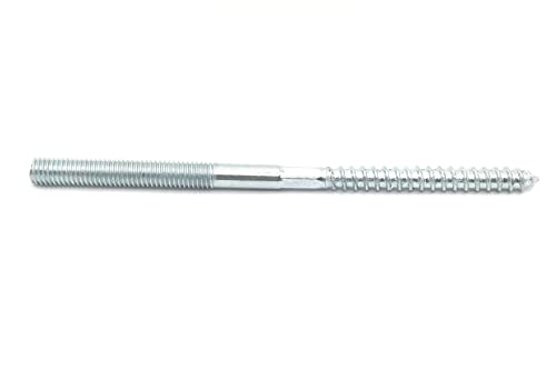 Image of Hanger Bolt M8x140 Silvery Double Headed Bolt Self-Tapping Screw with Hexagon for Furniture 12Pcs