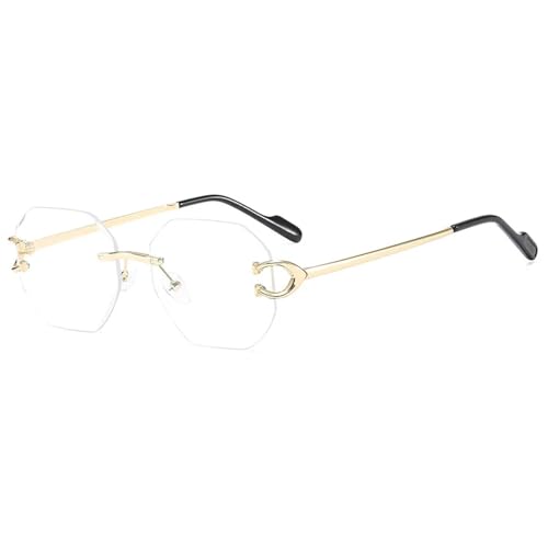 Lunettes de soleil polygonales sans monture unisexes UV400