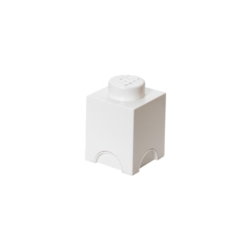 Room Copenhagen, LEGO Brick Box Stackable Storage Containers - Decorative Organizational Building Blocks for Kid's Toys and Accessories - 4.92 x 4.92 x 7.09in - Brick 1, White