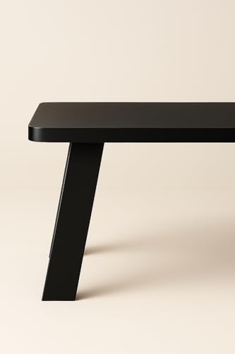 Image of SBF Furniture Mini Rectangle Side Table, 35 cm, Matte Finish, Modern Minimalist Design, 4 Angled Legs (Black)
