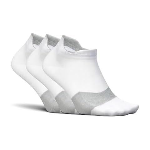 Feetures, Unisex, Elite Ultra Light No Show Tab 3-Pair Pack, White, Medium (US Men's Shoe 6-8.5, Women's Shoe 7-9.5) Cover
