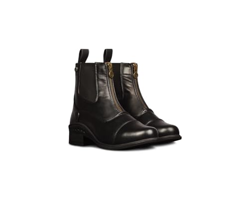 Image of Ovation Women's Lightweight Stylish Equestrian Horse Riding Ankle Length Synthetic Vega Leather Quantum Zip Paddock Boots