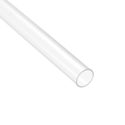 Image of uxcell Polycarbonate Rigid Round Clear Tubing 8mm(0.31 Inch) IDx10mm(0.39 Inch) ODx250mm(9.84 Inch) Length Plastic Storage Transparent Tube with Black Lids 2pcs