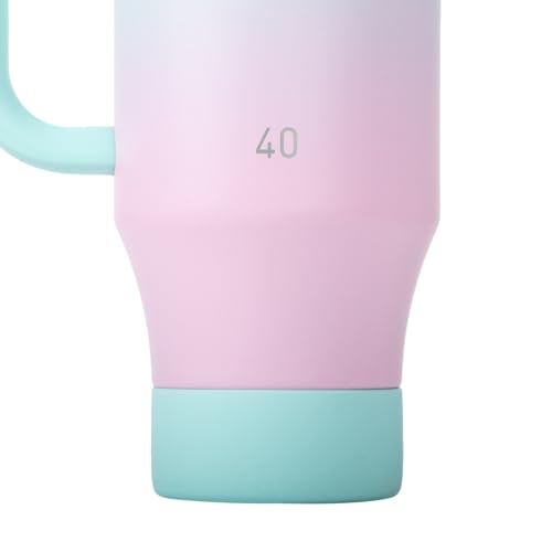 Image of Takeya Stainless Steel Tumbler with Handle and Straw (40 oz, Ombre Dream) - Insulated Water Bottle with Straw for Water & Iced Beverages