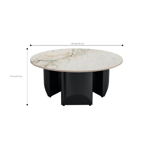 Image of Wakefit Center Table | 1 Yr Warranty | Coffee Table for Living Room Wooden, Tea Table for Living Room Wooden, Sofa Table, Free Installation from Brand, Modern Multi-Functional & Wobble-Free(Kopi)