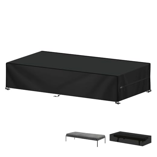 LAMUNI Sun Lounger Cover, Outdoor Sunbed Covers Waterproof, Garden Furniture Lounger Covers, Patio Chaise Lounge Cover, 420D Oxford Protective Cover for Sun Loungers, Windproof Anti-UV, 210x75x40cm