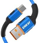 ENKAY ENK-CB103 Cloth Weaving Thread USB to USB Type-C Data Transfer Charging Cable(Blue)