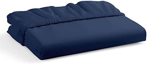 Fitted Sheet 40CM Deep Bed Sheet Super King Size 180X200CM Navy Blue Hotel Quality Poly Cotton (Navy Blue, Super King)