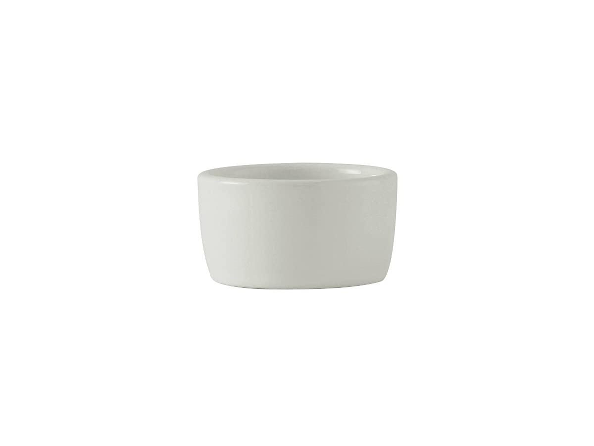Tuxton China BPX-0203 Ramekin/Cheese Pipkin, 2 oz., 2-1/2" Diameter x 1-3/8"H, Round, Microwave and Dishwasher Safe, Oven Proof, Fully Vitrified, DuraTux, Porcelain White, Pack of 48
