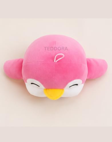 Image of Happy Penguin Soft Toy for Girls Boys Kids, Pink, Animal Plush Stuffed Baby Teddy Gift Birthday, 28 cm