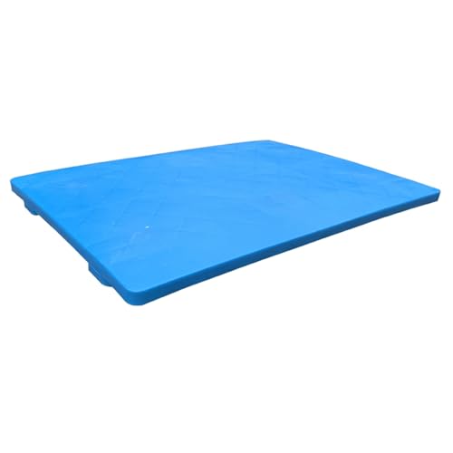 Palette en polyéthylène bleu 100x70x5 cm pour stockage modulable