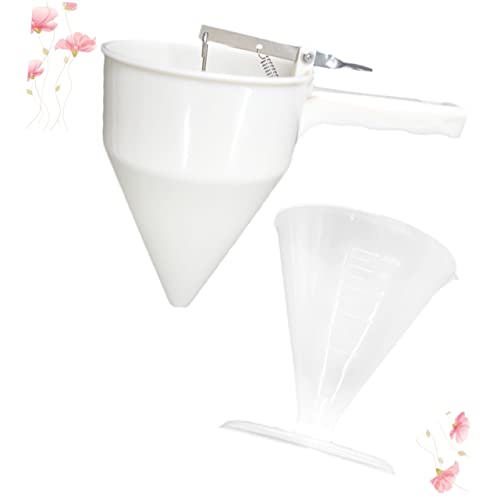 OFFSCH Conical Funnel Dispenser Manual Press Batter Dispenser Chocolate Funnel for Cream Baking Utensil Plastic Conical Feeder Random Color
