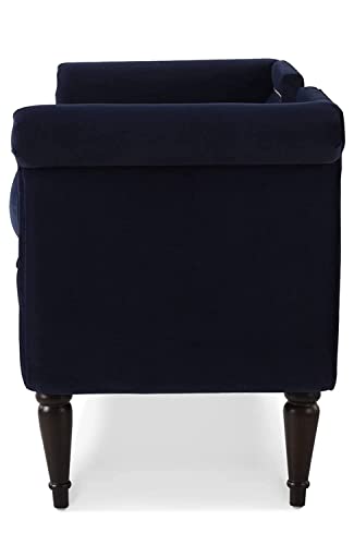 Image of Luxury Velvet 2 Seater Chaise Lounge Sofa - Tufted Chesterfield Modern Couch with Button Tufted Back Elegant Lounge Couch for Living Room, Bedroom, Office