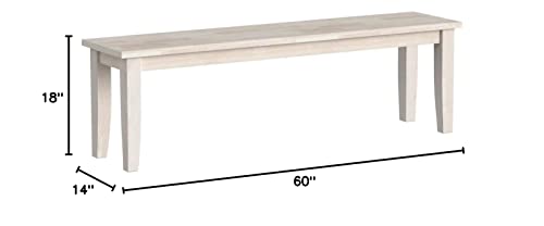 International Concepts Shaker Style Bench, Unfinished #TOP5