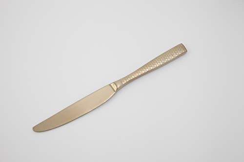 Fortessa Lucca Faceted 18/10 Stainless Steel Flatware, Solid Handle Table Knife, 9.9", Set of 12, Brushed Gold by Fortessa - Image 9