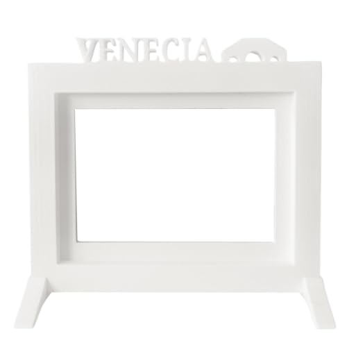 Well Home - Marco de Fotos de Mesa o Pared | Modelo 'VENECIA' | Tamaño del marco 20,5x13,5x1,5cm para Fotos de 10x15cm | Color Blanco