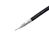 Cables Direct Online RG6 Coaxial Cable Quad Shield Bulk, 18 Gauge Copper Clad Steel (CCS) Conductor, Aluminum Braid, PVC Jacket, Reel Box, 1000ft, Black