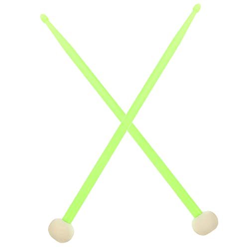 Baquetas dobles de nylon ERINGOGO para batería y percusión, color verde claro, uso múltiple para escenario y práctica miniatura 1