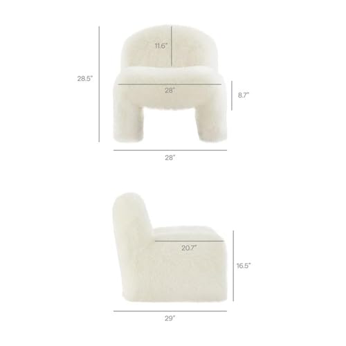 Sillón Plegable Peluche Blanco miniatura 3