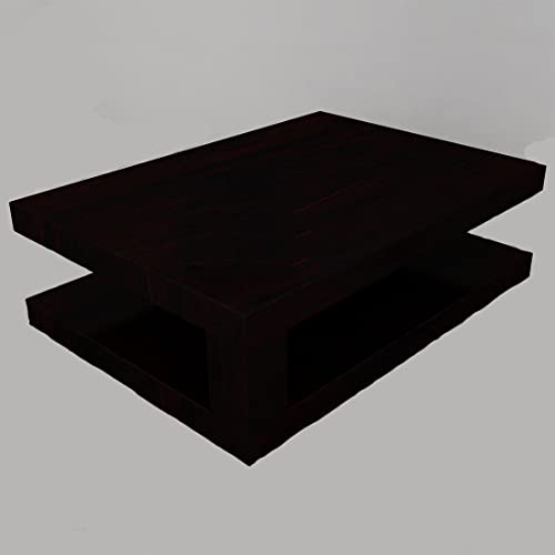 Image of Douceur Furnitures Solid Sheesham Wood Coffee Table with Storage | Wooden Centre Table & Tea Table for Living Room, Hall, Home, Office, Hotel & Cafe | Walnut Finish