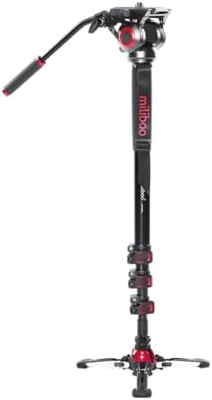 miliboo MTT705A Aluminum Portable Fluid Head Camera Monopod for Camcorder/DSLR Stand Professional Video Tripod 72"Max Height with 10 Kilograms Max Load Capacity Compact with Manfrotto Monopod