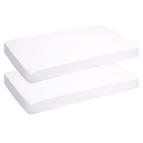 Image of UOMNY Crib Sheet Set,White Fitted Crib Sheets Baby Sheet Set for Standard Crib and Toddler mattresses Nursery Bedding Sheet for Girls 2 Pack White