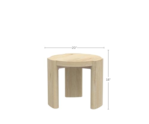 Alpine Furniture Sloane 20 in. W Round Wood End Table in Natural Driftwood - Image 3