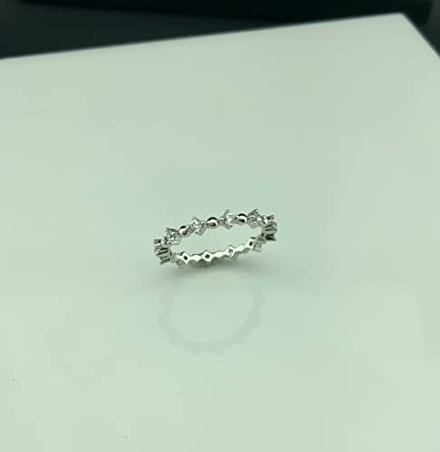 Silvercloseout Sterling Silver Cz Thin Eternity Ring - Size 7 #TOP4