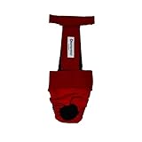 Barkertime Cherry Red Dog Diaper Overall, S, with Tail Hole - Made in USA