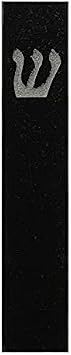 A & amp؛ S Mezuzot Quartz Mezuzah Case with Engraved Shin Design Easy Peel and Stick Judaica Door Mezuza Black Quarts، 6 Inches