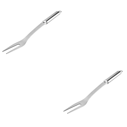 BESPORTBLE 2pezzi Forchetta Da Servire Acciaio Inossidabile Per Barbecue Strumento Per e Patate Con Manico Lungo Design Elegante Per Cucina e Catering