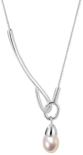 Collier clavicule avec mot crochet et perle élégante pour femme au style épuré