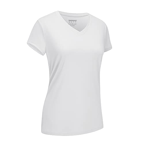 EKLENTSON Women's Short Sleeve UV Protection T-Shirt, White, M