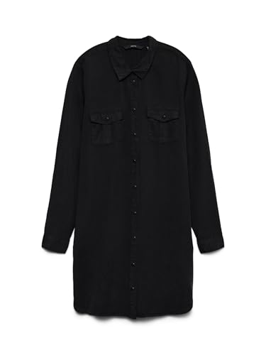 VERO MODA Damen VMSILLA LS Short Dress Blck GA NOOS 10206339, Black, XXL