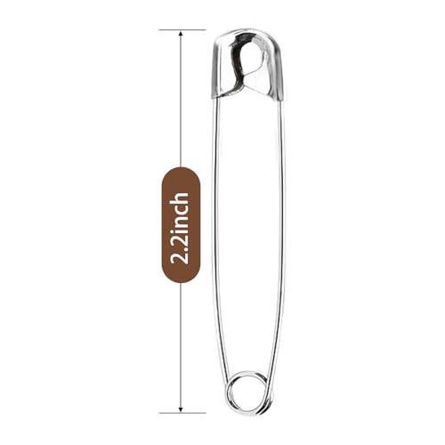 Image of XKDOUS 2.2 Inch Large Safety Pins 200 Pcs Silver Pins Bulk