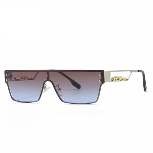 Lunettes de soleil surdimensionnées carrées mixtes avec verres UV400 monoblocs
