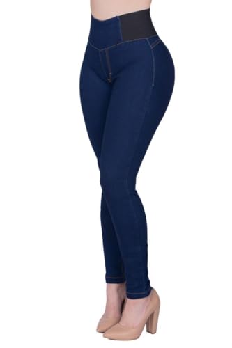 La Mejor Recopilación de Pantalones de Moda para Dama los mejores 5. 45 Jeans Dama Pantalones Mujer Colombiano Pompa Vk Jeans 03 (MX/US, Numérica, 17, Plus, Alto, Mezclilla)