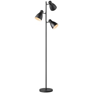 Home Sweet Home Moderne Lampadaire | 38.5/38.5/166.5cm | Noir | Lampadaire | 3 lumières | Avec source lumineuse LED E27 9W 806lm 2700K | avec interrupteur au pied | adapté pour le salon