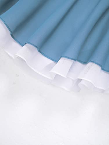 Yuumin Kids Girls' Figure Ice Skating Dress Ballet Dance Gymnastic Tutu Skirted Leotard Performance Dancing Costume Light Blue C 12 Years #TOP4