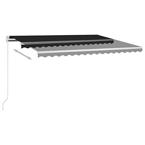 Auvent manuel rétractable store extérieur anthracite 450x350 cm pour jardin - 4