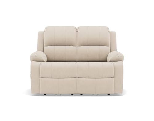 Bestmobilier - Armand - Canapé 2 Places Relax électrique en Velours côtelé, Beige