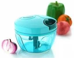 2 in 1 Handy Dori Plastic Vegetable and Fruit Chopper with 3 Stainless Still Blade and Whisker Blade (450ml, Green)
